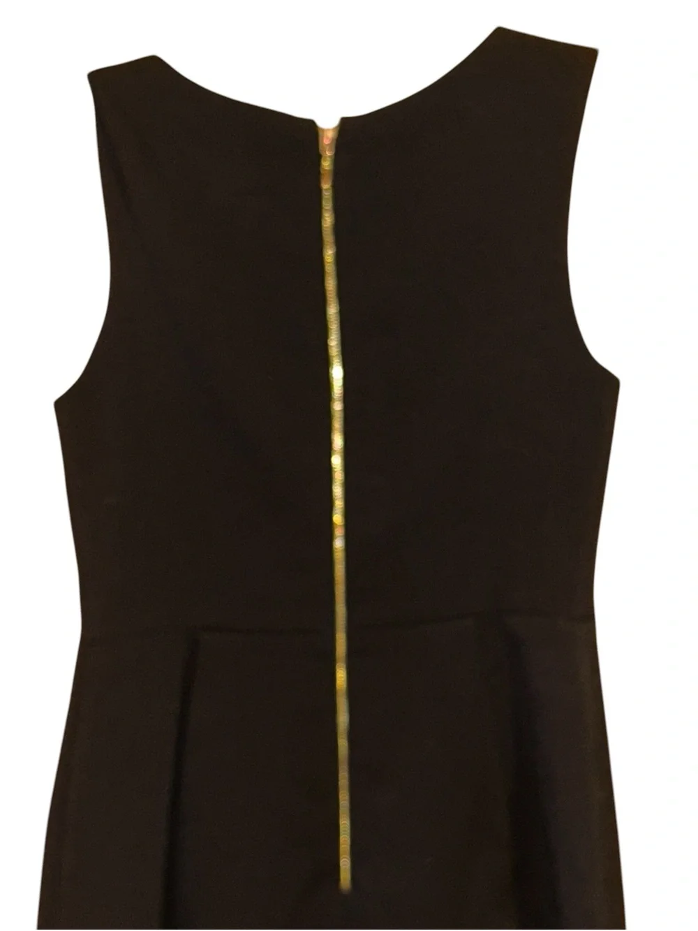Kate Spade New York Black Sleeveless Sheath Dress Gold‎ Back Zip Size 2 Formal